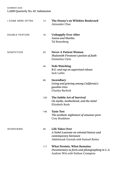 LARB Quarterly, no. 45: Submission