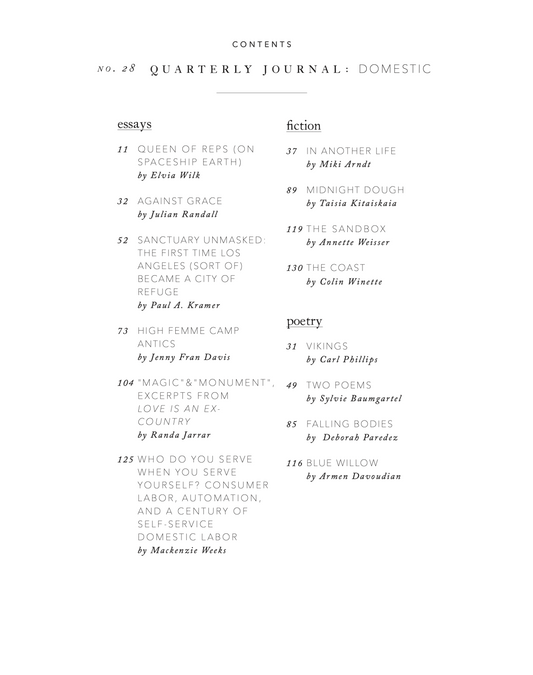 Quarterly Journal, no. 28: Domestic