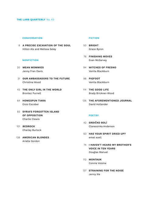 LARB Quarterly, no. 43: Fixation