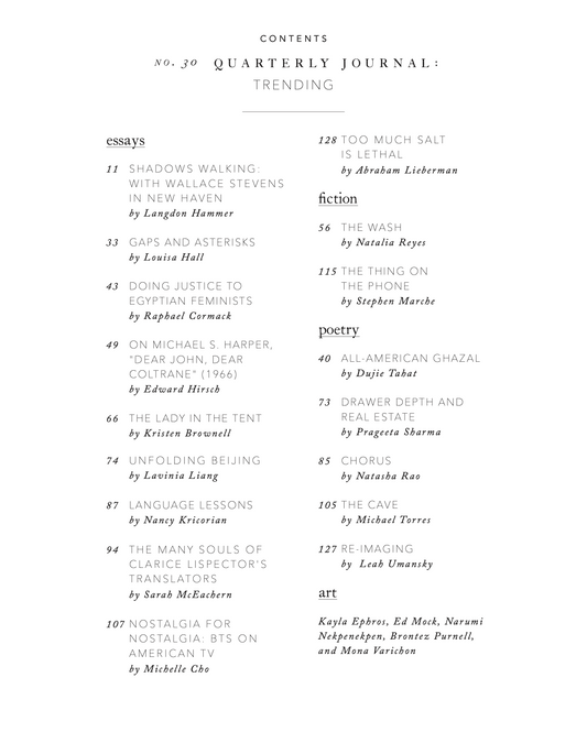 Quarterly Journal, no. 30: Trending