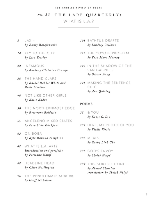 LARB Quarterly, no. 33: What is L.A.?