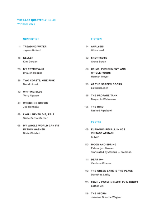 LARB Quarterly, no. 40: Water