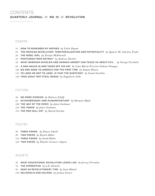 Quarterly Journal, no. 15: Revolution