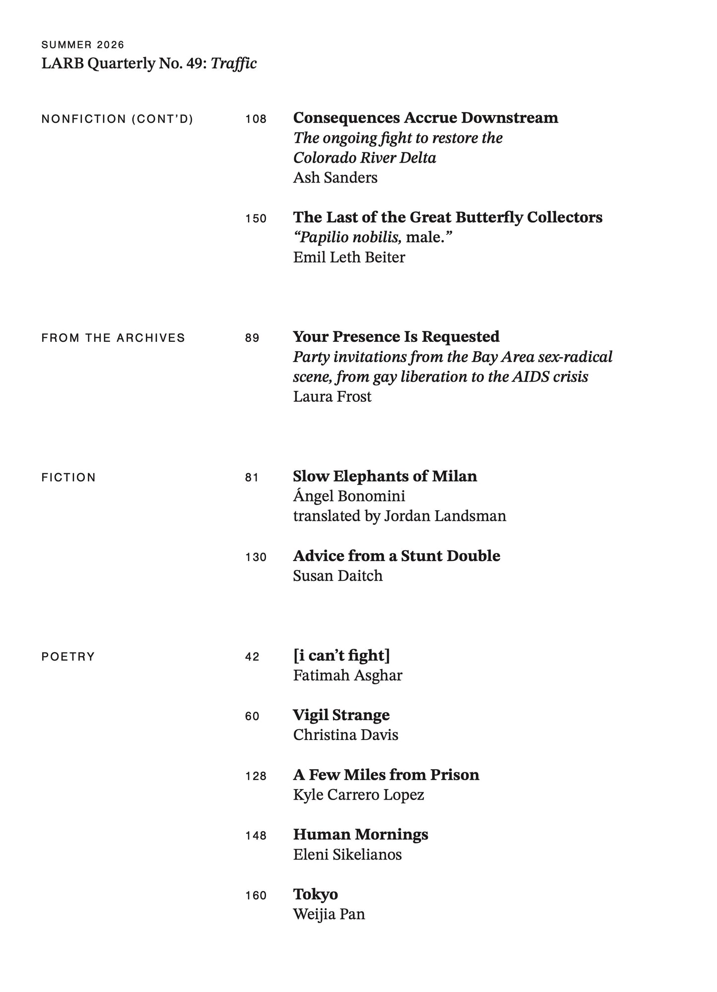 LARB Quarterly, no. 49: Traffic